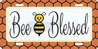 Bee Blessed Simple Metal License Plate