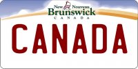 New Brunswick Canada Photo License Plate