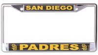 San Diego Padres Laser Chrome License Plate Frame