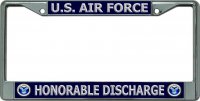 U.S. Air Force Honorable Discharge Chrome License Plate Frame