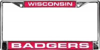 Wisconsin Badgers Laser Chrome License Plate Frame