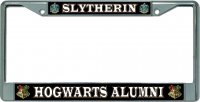 Slytherin Hogwarts Alumni #2 Chrome License Plate Frame
