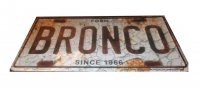 Ford Bronco Metal License Plate