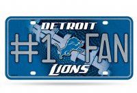 Detroit Lions #1 Fan Glitter License Plate