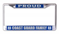 Proud Coast Guard Family Chrome License Plate Frame