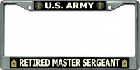 U.S. Army Retired Master Sergeant Chrome License Plate Frame