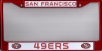 San Francisco 49ers Red Metal License Plate Frame