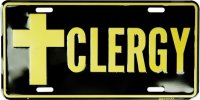Clergy Embossed Aluminum License Plate