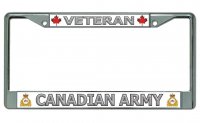 Veteran Canadian Army Chrome License Plate Frame