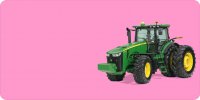 John Deere Tractor Offset On Pink Photo License Plate