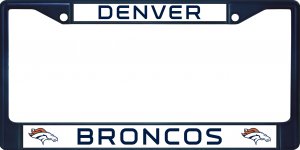 Denver Broncos Anodized Blue License Plate Frame