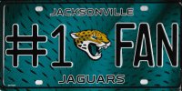 Jacksonville Jaguars #1 Fan Metal License Plate