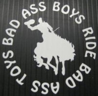 Bad Ass Boys Ride Bad Ass Toys Circular 4" x 4" Decal