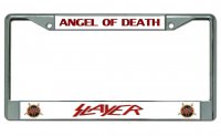 Slayer "Angel Of Death" Chrome License Plate Frame
