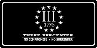 Three Percenter No Compromise … Photo License Plate