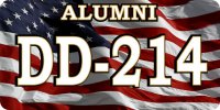 DD-214 Alumni On U.S. Flag Photo License Plate