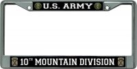 U.S. Army 10th Mountain Division Chrome License Plate Frame