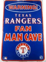 Texas Rangers Man Cave Metal Parking Sign