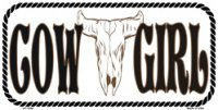 Cowgirl Cow Skull License Plate