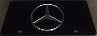 Black Mercedes With Silver Logo Laser License Plate