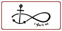 Anchor With Infinity Symbol I Refuse To Sink Photo License Plate