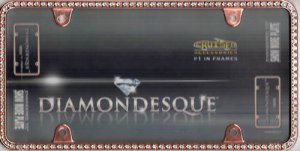 Diamondesque Bling Rose GOLD License Plate Frame