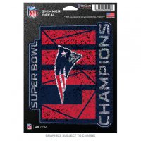 New England Patriots Super Bowl Champs Shimmer Vinyl Decal