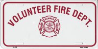 Volunteer Fire Dept. With Logo Metal License Plate