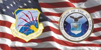 Communications Command & Air Force On U.S. Flag Photo Plate