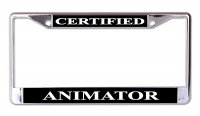 Certified Animator Chrome License Plate Frame