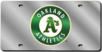 Oakland Athletics Silver Laser License Plate