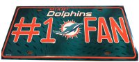 Miami Dolphins #1 Fan Metal License Plate