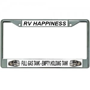 RV Happiness Chrome LICENSE PLATE Frame