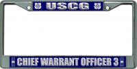 U.S. Coast Guard Chief Warrant Officer 3 Chrome Frame