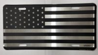 United States Flat Black Flag Metal License Plate