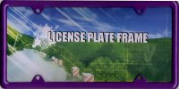 Zinc Alloy Purple Metal License Plate Frame
