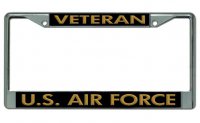 Veteran U.S. Air Force Chrome License Plate Frame