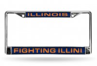 Illinois Fighting Illini Laser Chrome License Plate Frame