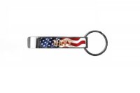 Navy On Wavy American Flag Beverage Tool Opener With Key Ring