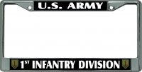 U.S. Army 1st Infantry Division Chrome License Plate Frame