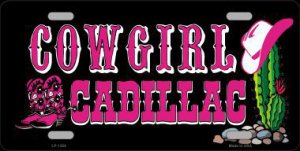 Cowgirl Cadillac LICENSE PLATE