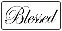 Blessed On White Photo License Plate