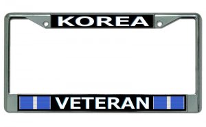 Korea Veteran Chrome License Plate Frame