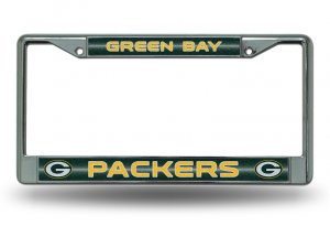 Green Bay Packers Glitter Chrome License Plate Frame