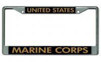 United States Marine Corps Chrome License Plate Frame