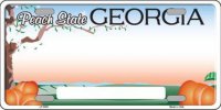 Georgia State Background Metal License Plate