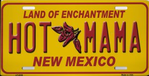 Hot Mama New Mexico Metal License Plate