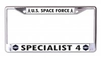 U.S. Space Force Specialist 4 Chrome License Plate Frame