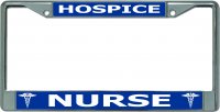 Hospice Nurse Chrome License Plate Frame