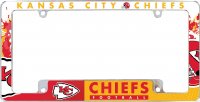 Kansas City Chiefs All Over Chrome License Plate Frame